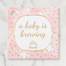 ピンクの水彩金ゴールドベビーが醸造してい感謝している フェイバータグ