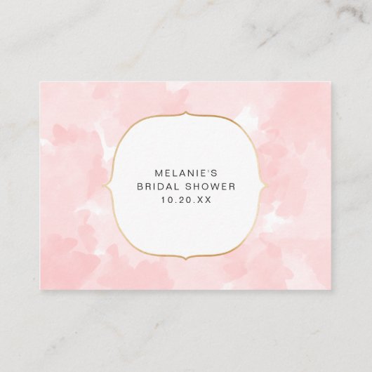 ピンクの水彩金ゴールドレシピ要求 エンクロージャーカード (裏面)