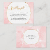 ピンクの水彩金ゴールドレシピ要求 エンクロージャーカード (正面/裏面)