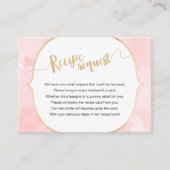 ピンクの水彩金ゴールドレシピ要求 エンクロージャーカード (正面)