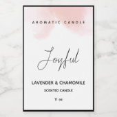 ピンクの水彩香エレガント付きキャンドルラベル フードラベル (シングルラベル)