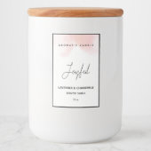 ピンクの水彩香エレガント付きキャンドルラベル フードラベル (正面)