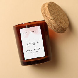 ピンクの水彩香エレガント付きキャンドルラベル フードラベル