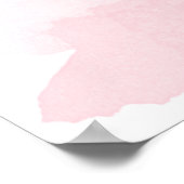 ピンクの水彩 ゴールド ウェルカムサイン ポスター (角)