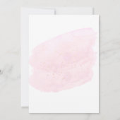 ピンクの水彩 チャンピエンボトル エレガント 招待状 (裏面)