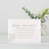 ピンクの水彩 ベイビーシャワーの招待状 招待状 (スタンド正面)