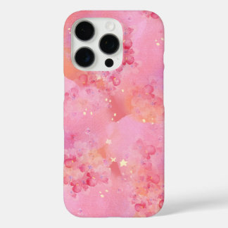 ピンクの水彩iPhoneケース - 夢のようなパステルギャラクシー iPhone 16 Proケース