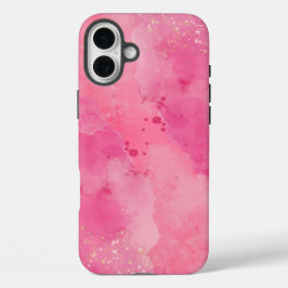 ピンクの水彩Linktree | iPhone 16 Plusケース