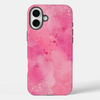 ピンクの水彩Linktree | iPhone 16 Plusケース
