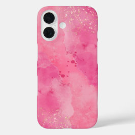 ピンクの水彩Linktree | iPhone 16ケース