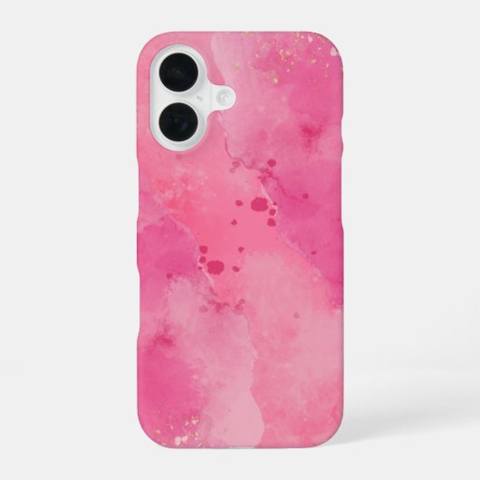 ピンクの水彩Linktree | iPhone 16ケース (裏面)