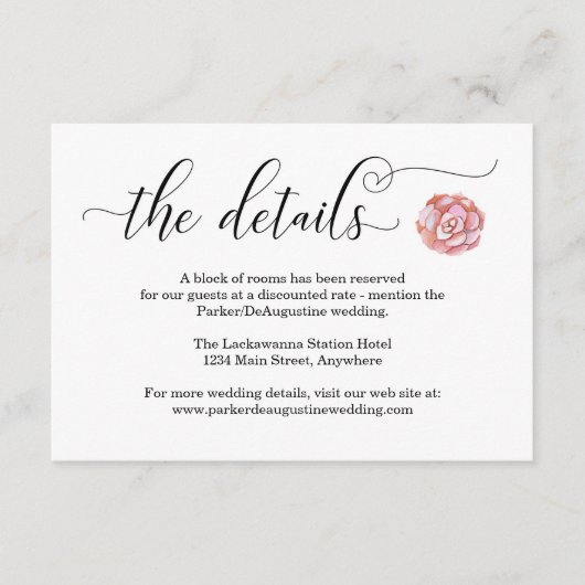 ピンクの水気が多い情報エンクロージャカード エンクロージャーカード (正面)