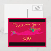 ピンクの水泳マーメイド2018 シーズンポストカード (正面/裏面)