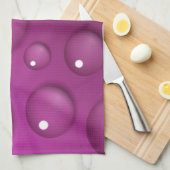 ピンクの水滴の背景 キッチンタオル (四つ折り)