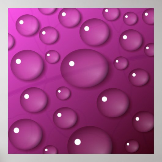 ピンクの水滴の背景 ポスター (正面)