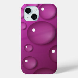 ピンクの水滴の背景 iPhone 15ケース
