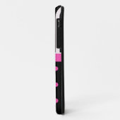 ピンクの水玉と黒白ストライプ Case-Mate iPhoneケース (裏面/左)