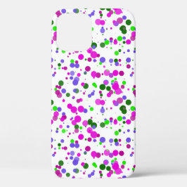 ピンクの水玉の紙吹雪 iPhone 12ケース