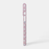 ピンクの水玉ウッド iPhone 16ケース (左側面)