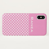 ピンクの水玉カスタムネームスマホケース Case-Mate iPhoneケース (裏面(横))