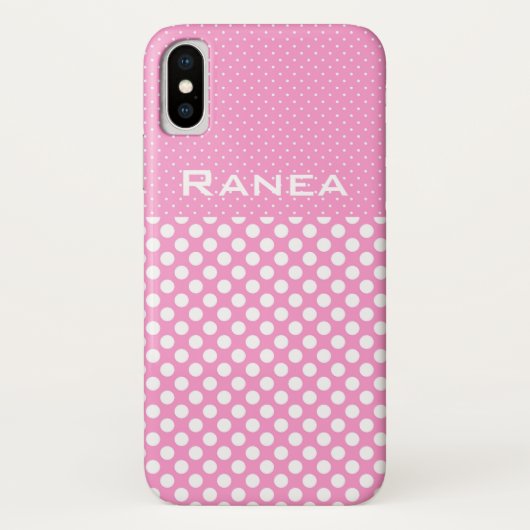 ピンクの水玉カスタムネームスマホケース Case-Mate iPhoneケース (裏面)