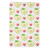 ピンクの水玉模様およびハートが付いているハートのりんご ミニクリップボード (裏面)