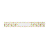 ピンクの水玉模様およびハートが付いているハートのりんご 招待状ベリーバンド (フラット)