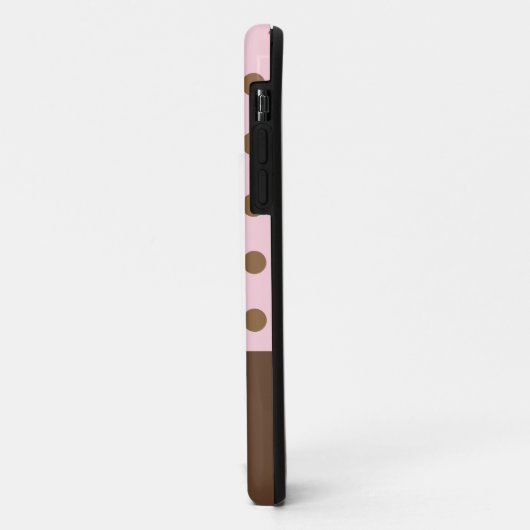 ピンクの水玉模様が付いているピンクのカップケーキ Case-Mate iPhoneケース (裏面/左)