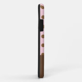 ピンクの水玉模様が付いているピンクのカップケーキ Case-Mate iPhoneケース (裏面/右)