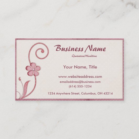 ピンクの水玉模様によってスクロールされるデザイン2の名刺 名刺 (正面)