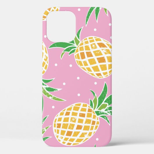ピンクの水玉模様にラブリグランジーパイナップル Case-Mate iPhoneケース (裏面)