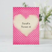 ピンクの水玉模様のカスタム招待状テンプレート 招待状 (スタンド正面)