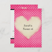 ピンクの水玉模様のカスタム招待状テンプレート 招待状 (正面/裏面)