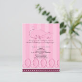 ピンクの水玉模様のクジラのベビーシャワーの招待状 招待状 (スタンド正面)