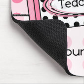 ピンクの水玉模様のクレヨンの先生のマウスパッド マウスパッド (コーナー)