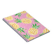 ピンクの水玉模様のグランジ素敵なパイナップル ノートブック (右側)
