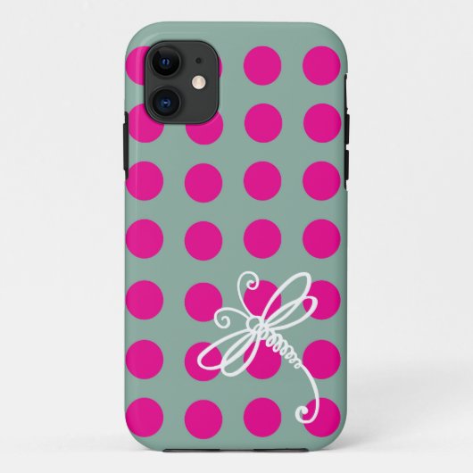 ピンクの水玉模様のトンボ アート ケース - Mate iPhone 5 Case-Mate iPhoneケース (裏面)