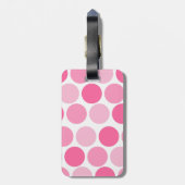 ピンクの水玉模様のバッグのラベル ラゲッジタグ (裏面縦)
