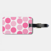 ピンクの水玉模様のバッグのラベル ラゲッジタグ (裏面横)