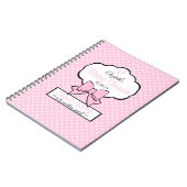 ピンクの水玉模様のベビーシャワーの来客名簿 ノートブック (左側)