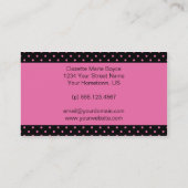 ピンクの水玉模様の名刺との黒 名刺 (裏面)