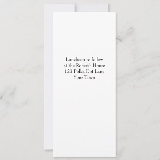 ピンクの水玉模様の宗教写真カード 招待状 (裏面)