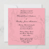 ピンクの水玉模様の無条件の愛の結婚式招待状 招待状 (裏面)