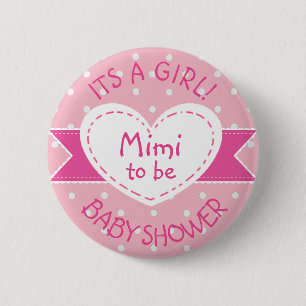 ピンクの水玉模様の祖母あるMimi女の子Pin 缶バッジ