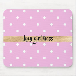 ピンクの水玉模様の編集可能な個人用設定 マウスパッド