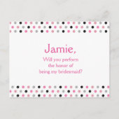 ピンクの水玉模様の花嫁の提案 インビテーションポストカード (正面)