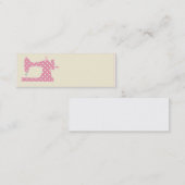 ピンクの水玉模様の裁縫婦の名刺 スキニー名刺 (正面/裏面)