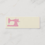 ピンクの水玉模様の裁縫婦の名刺 スキニー名刺 (正面)