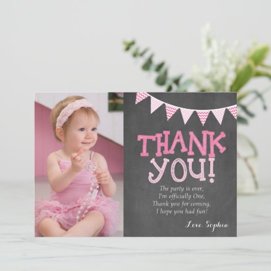 ピンクの水玉模様の誕生日のサンキューカード サンキューカード (スタンド正面)