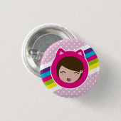 ピンクの水玉模様のlilith 缶バッジ (正面&裏面)